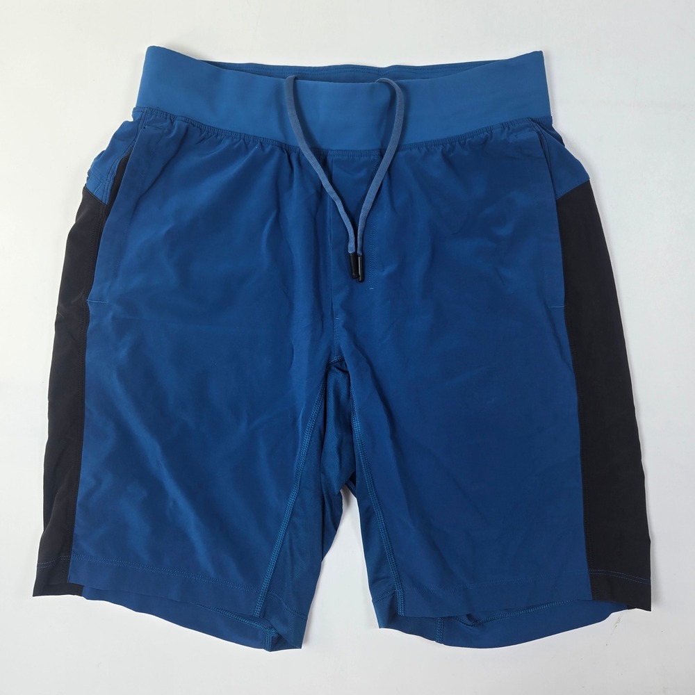 Lululemon Athletic Shorts Mens S Blue Black Surge Lined Running Training Gym